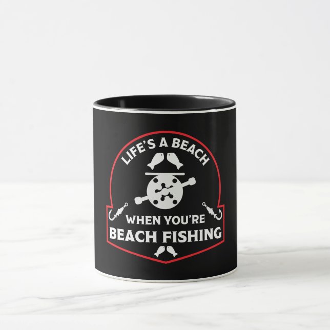 Funny Beach Fischen Tasse (Zentrum)
