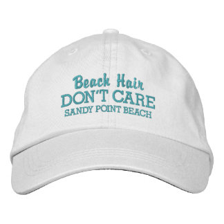 Funny Beach Hair Passen Sie den Namen des Strandes Bestickte Kappe