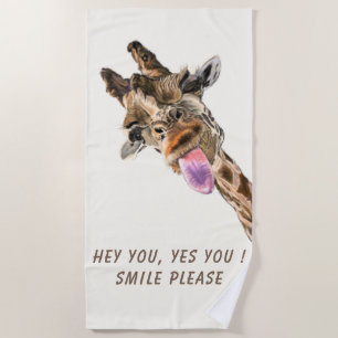 Funny Beach Handtuch spielend Giraffe - Custom Tex
