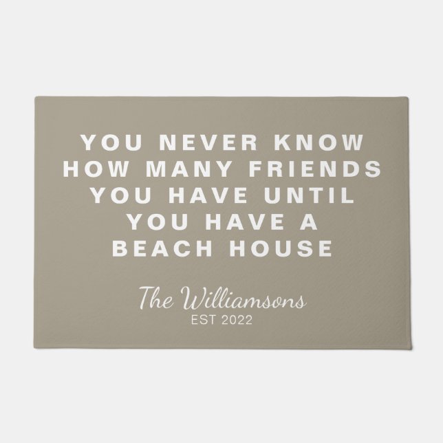 Funny Beach House Freunde Zitat Personalisiert Tau Fußmatte (Vorderseite)