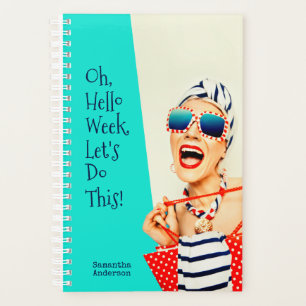 Funny Beach Lady Personalisierte Frauen Retro-Stil Planer