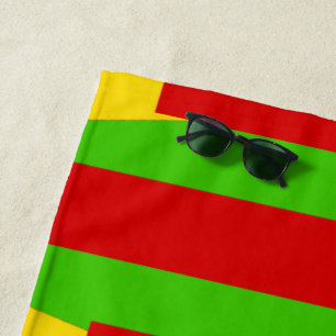 Funny Beach Party Red Golden Green Strandtuch