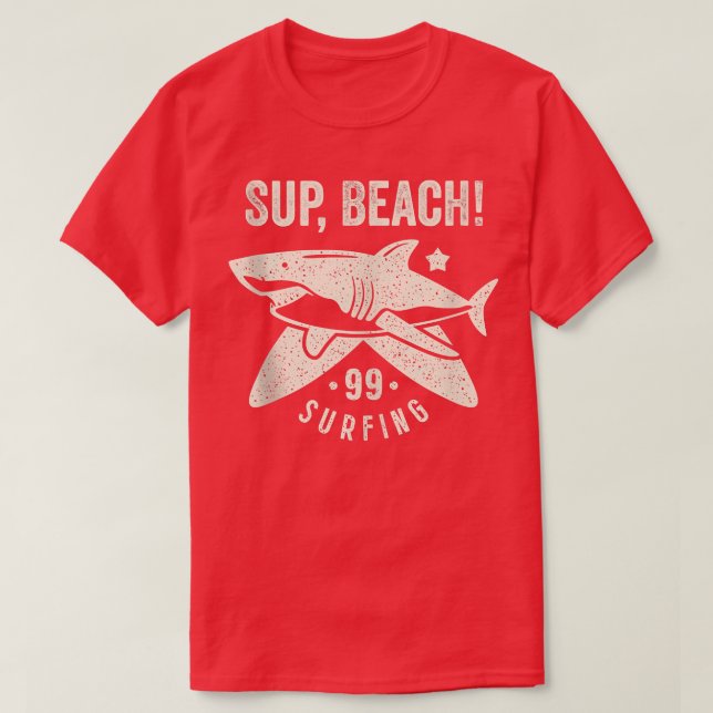 Funny Beach Summer Shark Tshirt Whats Sup Beach Su (Design vorne)