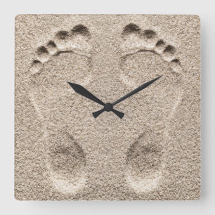 Funny Beach Thema Quadratische Wanduhr