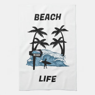 Funny Beach Wave Geschirrtuch