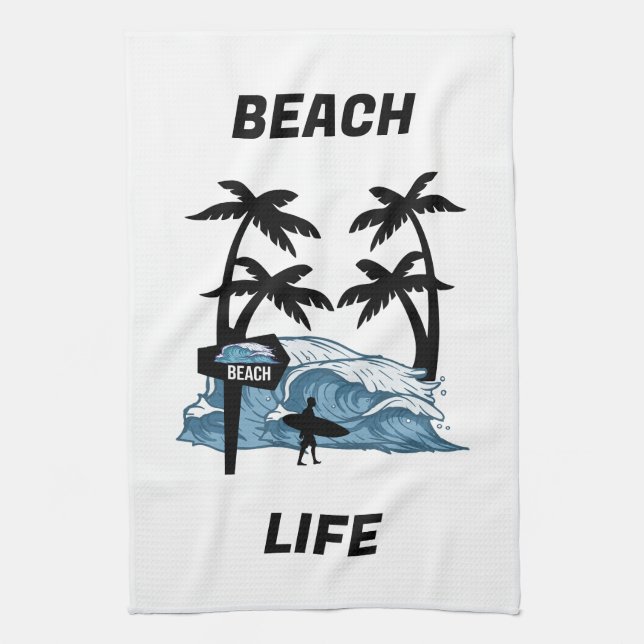 Funny Beach Wave Geschirrtuch (Vertikal)