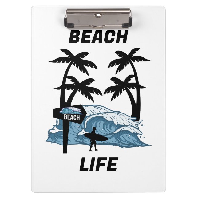Funny Beach Wave Klemmbrett (Vorderseite)