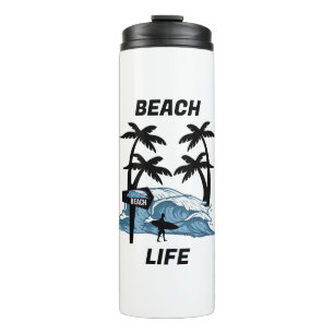 Funny Beach Wave Thermosbecher