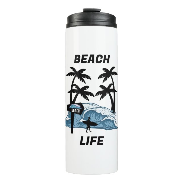 Funny Beach Wave Thermosbecher (Vorderseite)
