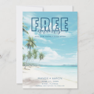 Funny Beach Wedding Foto Save the Date