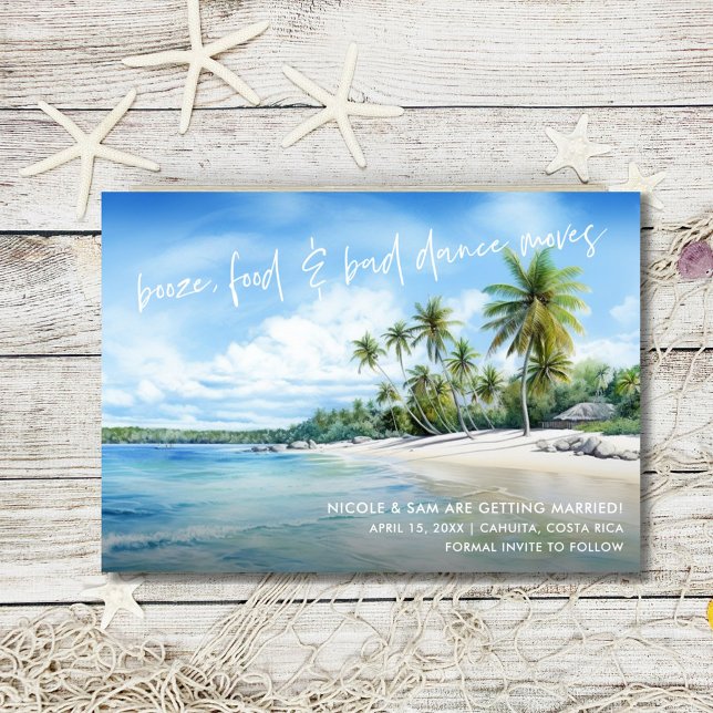 Funny Beach Wedding Foto Save the Date (Funny Beach Wedding Photo Save the Date)