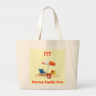 Funny Beach Zitat zwang FAMILIENFREUNDLICHE Ferien Jumbo Stoffbeutel