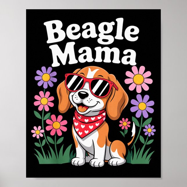 Funny Beagle Art For Women Girls Mom Beagle Dog Lo Poster (Vorne)