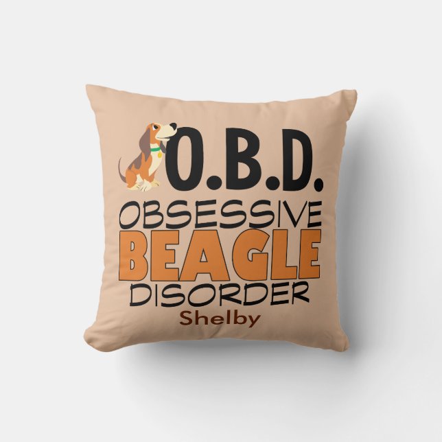 Funny Beagle besessen Custom Kissen (Vorderseite)