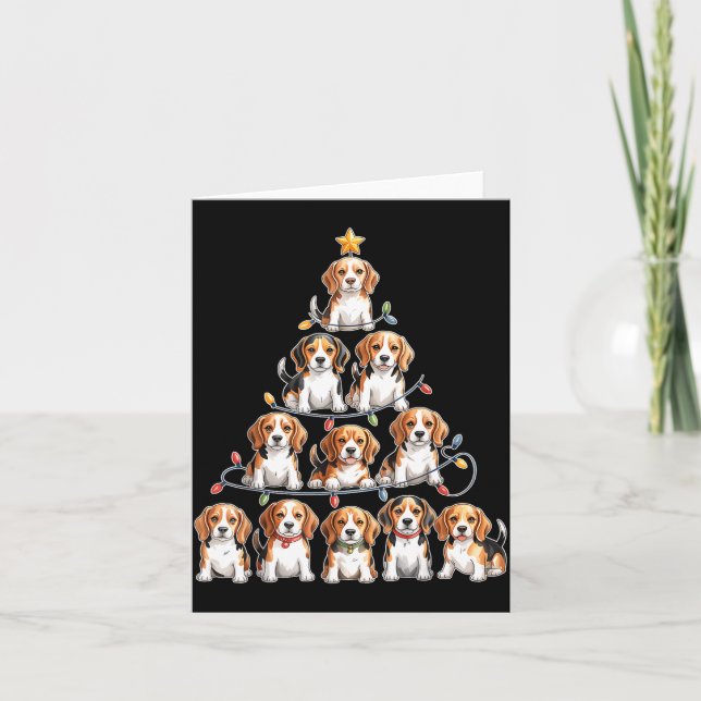 Funny Beagle Christmas Tree Dog Lovers Women Men X Karte (Vorderseite)