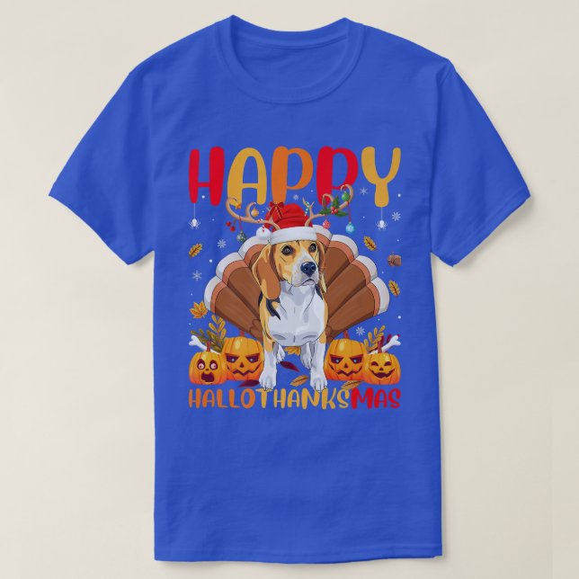 Funny Beagle Dog Lover Happy Beagle HelloDankeMas T-Shirt (Design vorne)
