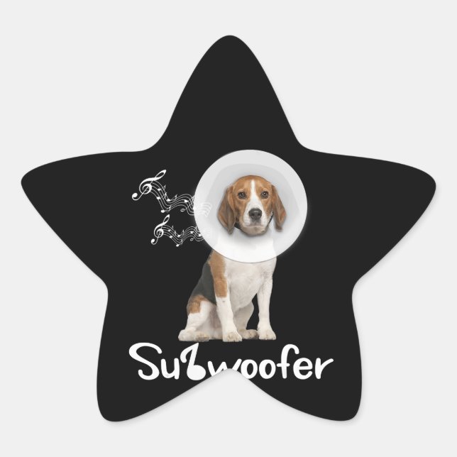 Funny Beagle Dog Lover Sub-Woofer Geschenk Stern-Aufkleber (Vorderseite)