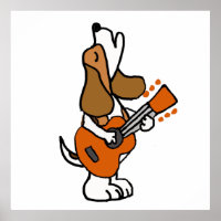 Funny Beagle Dog singen und Gitarre spielen