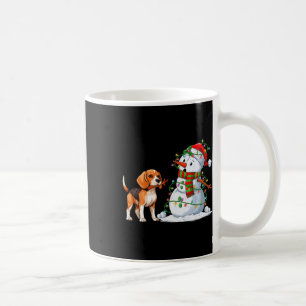 Funny Beagle Dog Snowman Weihnachtsbaum Lichter Xm Kaffeetasse