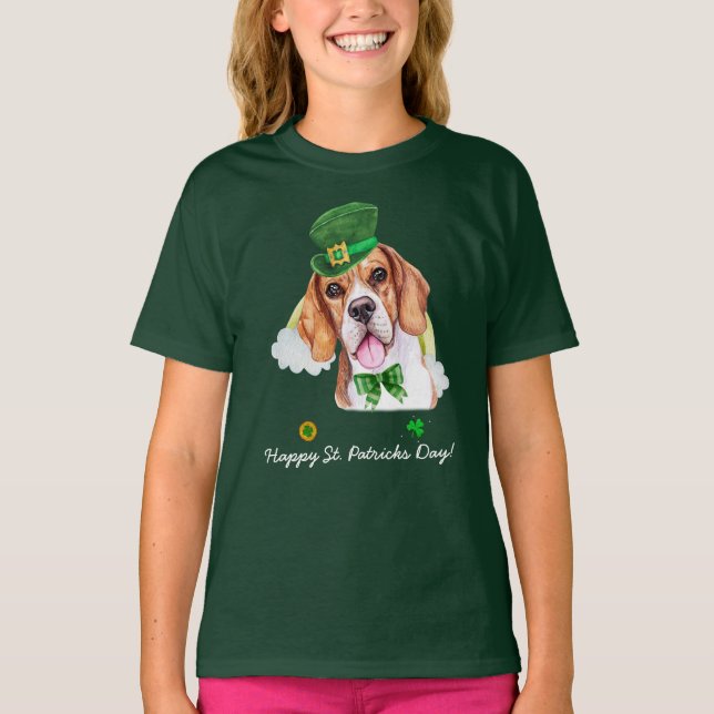 Funny Beagle Gold St Patricks Day T-Shirt (Vorderseite)