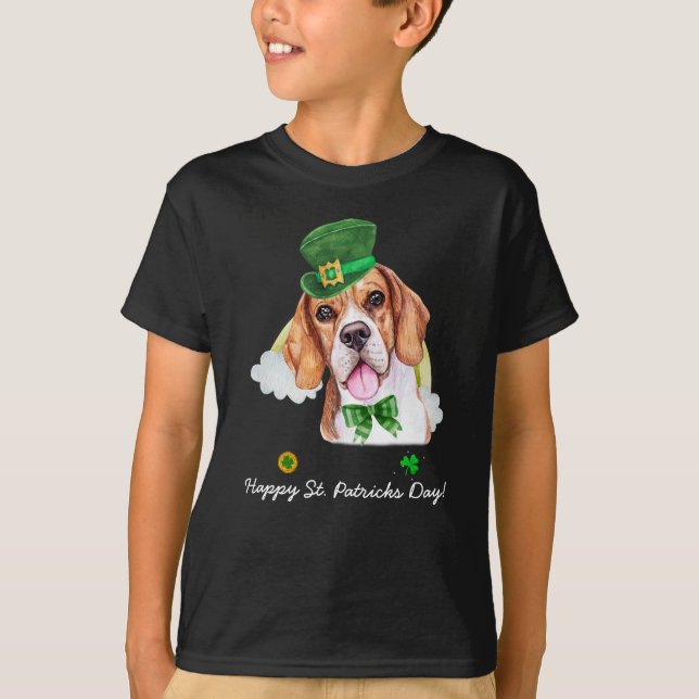 Funny Beagle Gold St Patricks Day T-Shirt (Vorderseite)