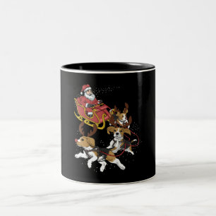 Funny Beagle Hund Weihnachtsgeschenk für Hund Love Zweifarbige Tasse
