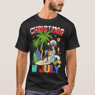 Funny Beagle in Weihnachtsmannmütze Sonnenbrille W T-Shirt