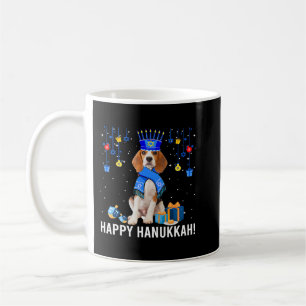 Funny Beagle Menorah Hat Weihnachts-Happy Hanukkah Kaffeetasse
