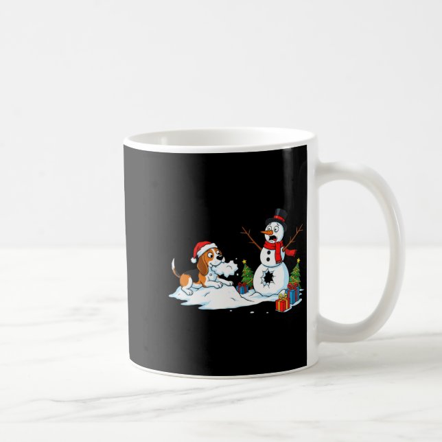Funny Beagle Snowman Christmas Tree Xmas Womens Me Kaffeetasse (Rechts)