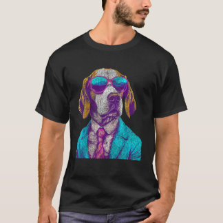 Funny Beagle Trading 80er Outfit Graphic for Dog l T-Shirt