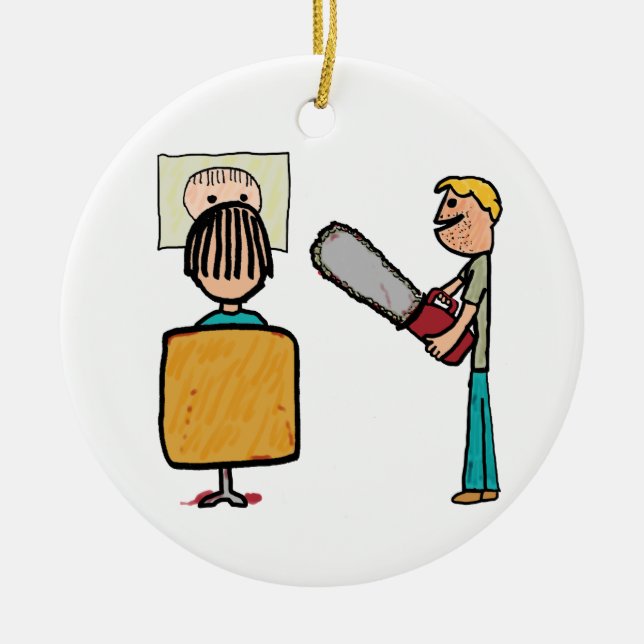 Funny Beängstigend Barber Sweeney Todd Keramik Ornament (Vorne)