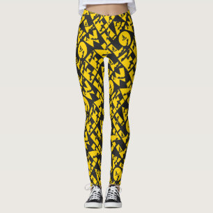 Funny Beängstigend Black Cat Bat Hexenhut Hallowee Leggings