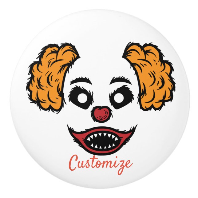 Funny Beängstigend Clown Thunder_Cove Keramikknauf (Vorderseite)