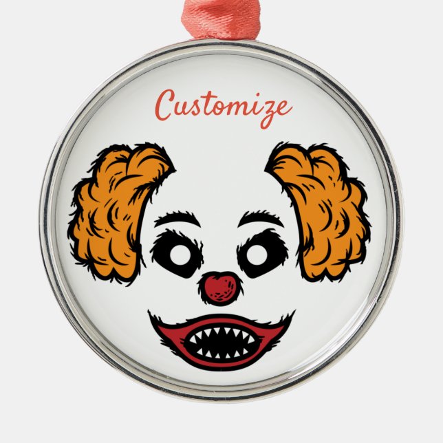 Funny Beängstigend Clown Thunder_Cove Ornament Aus Metall (Vorne)