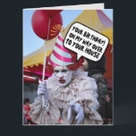 FUNNY BEÄNGSTIGEND EVIL CLOWN GEBURTSTAGSKARTEN KARTE<br><div class="desc">BEÄNGSTIGENDE GESCHLOSSENE GEBURTSTAGSKARTE</div>