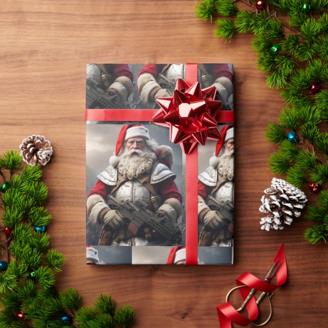 Funny Beängstigend Santa Naughty List Geschenkpapier (Feiertagsgeschenk)