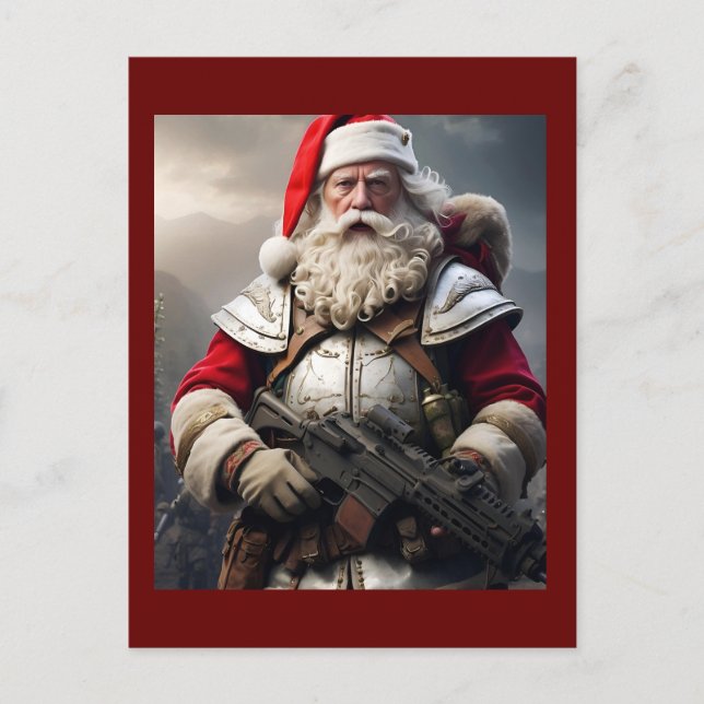 Funny Beängstigend Santa Naughty List Postkarte (Vorderseite)