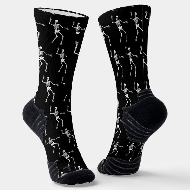 Funny Beängstigend Skeleton Muster Happy Halloween Socken (Gewinkelt)