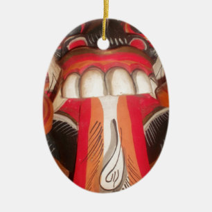 Funny Beängstigend Weiße Zunge Asiatisches Hallowe Keramik Ornament