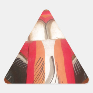 Funny Beängstigende Weiße Zunge Halloween Maske Dreieckiger Aufkleber