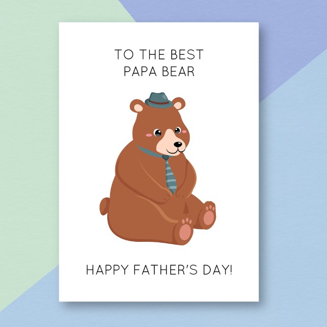 Funny Bear Animal Pun Vatertag Card Karte (Von Creator hochgeladen)