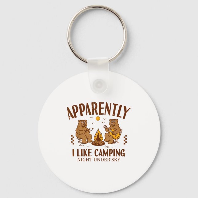 Funny Bear Apparently, I Like Camng  Schlüsselanhänger (Vorderseite)