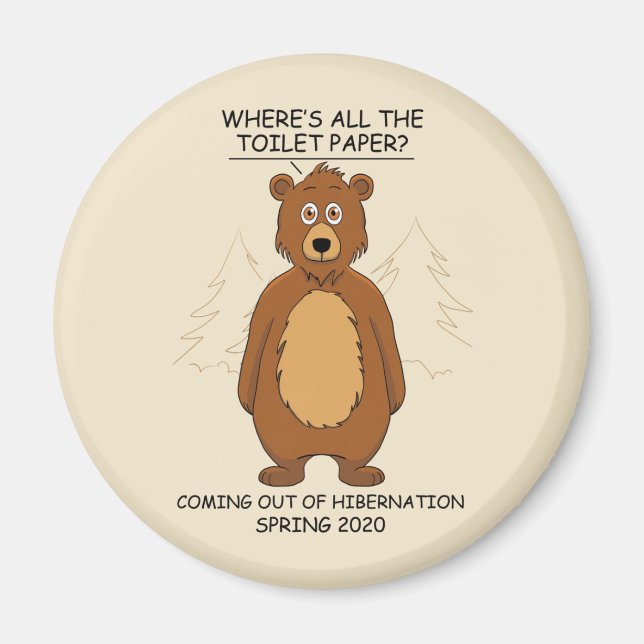 Funny Bear Cartoon Magnet (Vorne)