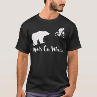 Funny Bear Chasing Bike Cyclist Meals on braap cyc T-Shirt