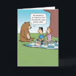 Funny Bear Crashing a Picnic Birthday Karte<br><div class="desc">Diese lustige Geburtstagskarte eines Cartoon zeigt einen Bären,  der in der Lage sein könnte oder nicht sein könnte,  seine Instinkte bei Tieren Kontrolle. Schließlich ist Kartoffelsalat köstlich. Vielen Dank für die Auswahl dieses originalen Design von © Chuck Ingwersen. Ich poste Cartoon auf Instagram: https://www.instagram.com/captainscratchy</div>
