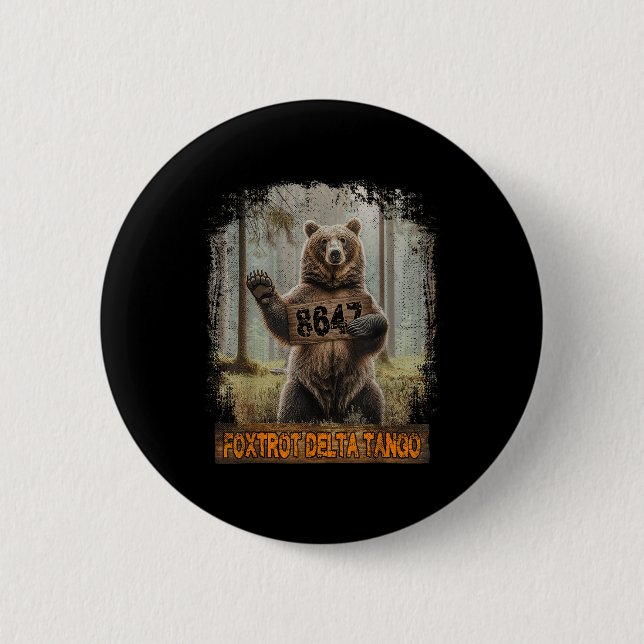 Funny Bear Foxtrots Deltas Tango 8647 86 47 Patrio Button (Vorderseite)