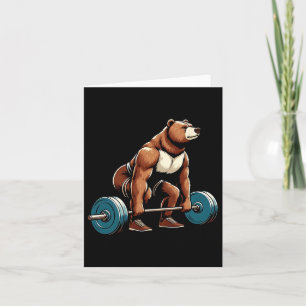 Funny Bear Lifting Weight Bodybuilding Workout Gy Karte