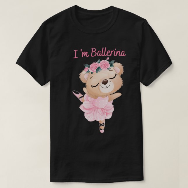 Funny Bear Panda Ballerina für Ballett-Ballett T-Shirt (Design vorne)