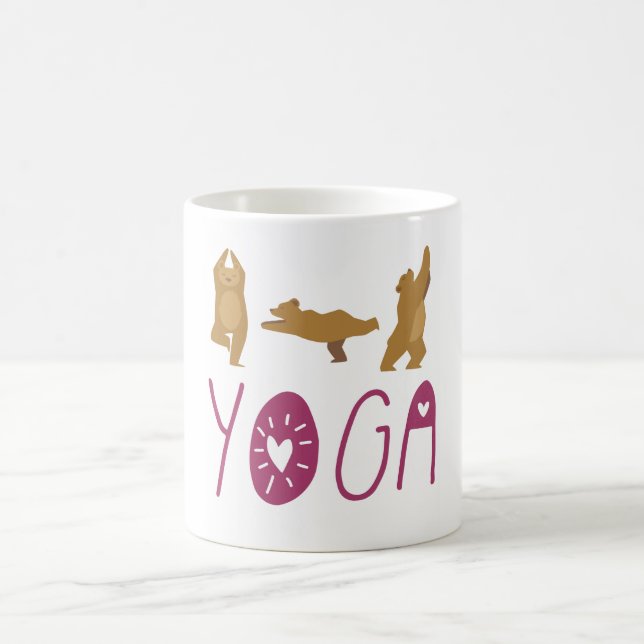 Funny Bear Posen Yoga Kaffeetasse (Mittel)