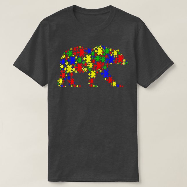 Funny Bear Puzzle Tiere Lover Autismus Bewusstsein T-Shirt (Design vorne)
